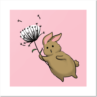 Bunny dandelion Posters and Art